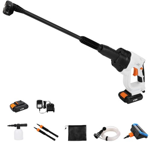 LIGO 20V Cordless High Pressure Washer Portable Power Cleaner, Foam Cannon, Suitable for Car Washing & Surface Cleaning Including 2.0Ah Battery&Charger w/ 5 Accessories, 6 in 1 Nozzle