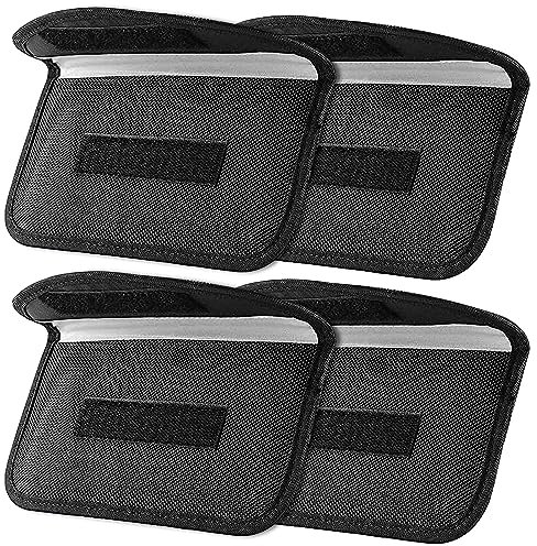 ONEVER Tasche mit Signalblockierungsfunktion [4 Stück], Abschirmung von GPS und RFID, Faraday-Tasche, Hülle für Handy, Autoschlüssel, Schlüsselanhänger Daten- und Persönlichkeitsschutz