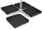 GOPLUS Pied de Parasol Plastique à Eau 13L, Support de Parasol de Terrasse en Porte-à-Faux 4 Pièces, Plaques Lestées Carrées avec Becs à Remplissage Facile, Base de Parasol Noir