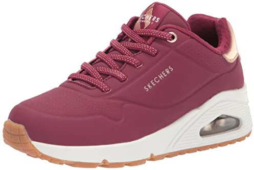 Skechers Damen UNO Shimmer Away Wedge Slip-on Fashion Sneakers Sneaker, Burgunder, 39 EU Weit