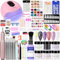 Acryl Nagelset - 6 Farben mit 60ml Acryl Liquid, Nagelfräser und UV Lampe - Perfekt für Gelnägel, Nageldesign, Nagelstudio - Nail Art Geschenke für Frauen - DIY-Acrylnägel Starter Set