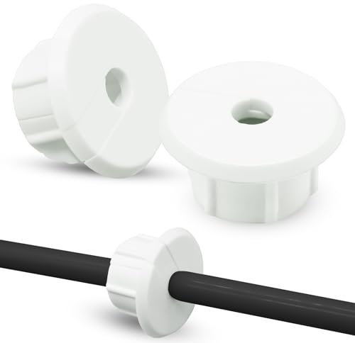 2Pcs Wall Bushing for Starlink Dishy Ethernet Cable, Cable Wall Through Adapter, Feed-Through Cable Through Wall Plate, Wall Wire Through Wall Hole Cover for 1Inch Wall Hole (White)