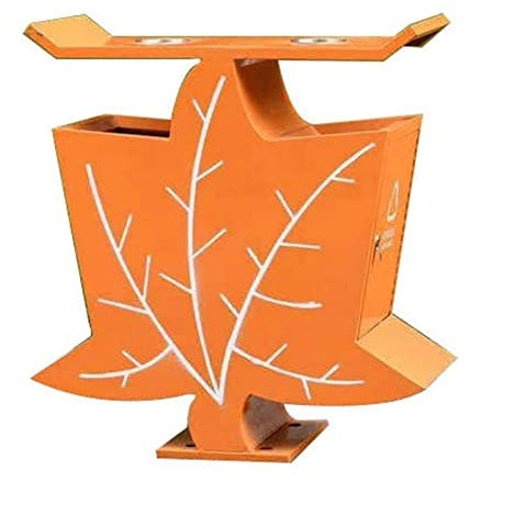 Poubelle/poubelle robuste Poubelles d'extérieur, poubelles en forme de feuille d'érable avec 2 cendriers supérieurs, poubelles galvanisées durables for les rues, les parcs, les attractions touristique