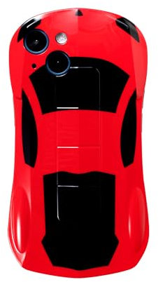 Imcooerkez Case for iPhone 13 Kid Boy Teen, Cool Design Red Protective Soft iPhone13 Phone Cover, Race Sport Car iPhone 13 Case (Redcar)