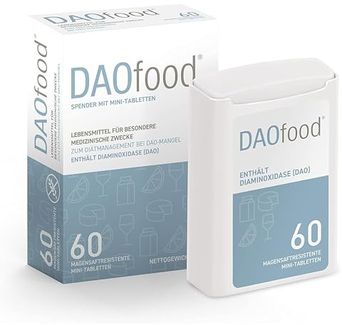 DAOfood 3er Bundle, Diätetische Management bei DAO-Mangel – 3 Dispenser à 60 Mini Gastro-resistente Tabletten - DAO-Enzym