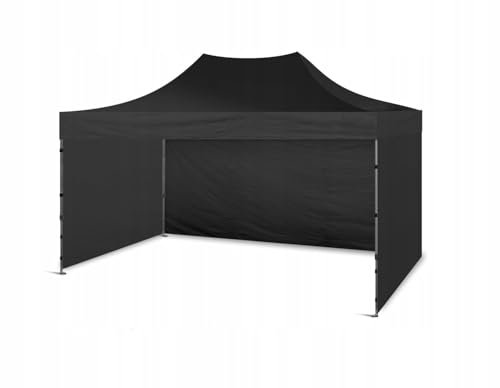 BDW - Padiglione - Tenda - Tenda da Festa - per Giardino, Terrazza, Fiera - Padiglione Pieghevole da Giardino - 3 Parti Laterali del Padiglione Incluse - Padiglione Pieghevole 2x3m - Nero