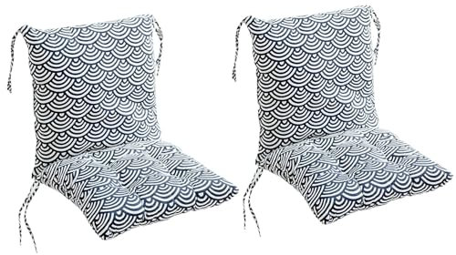 Awoyep Stuhlauflage Niedriglehner, Sitzkissen und Rückenkissen für Stühle, Stuhlkissen Auflage, Sessel Stuhl Pad für Gartenstuhl Abnehmbarem Rückenlehne Auflage (Color : K, Size : 2PCS)