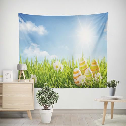 EHOMERY Wandbehang Landschaft XXL Wandbehänge Deko Ostereier Wandteppich Für Badezimmer Reise Strandtuch Wohnzimmer Schlafzimmer Wandbehang Dekoration 100x70cm