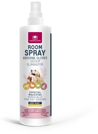 CRISTALINAS | Ambientador Spray Pulverizador Absorbe Malos Olores | Especial Mascotas | 100ml | No Contiene Gas (Aroma a Limpio)