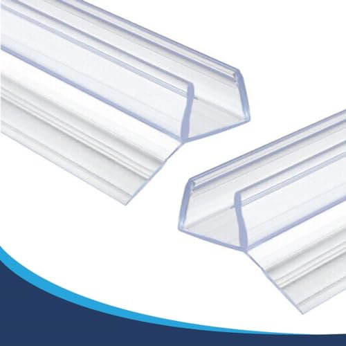 SHOPROM Guarnizione doccia verticale Universale con gocciolatoio piatto in PVC di Alta Qualità e Antimuffa - Guarnizioni box doccia per vetro 6-7-8 mm di Facile Installazione