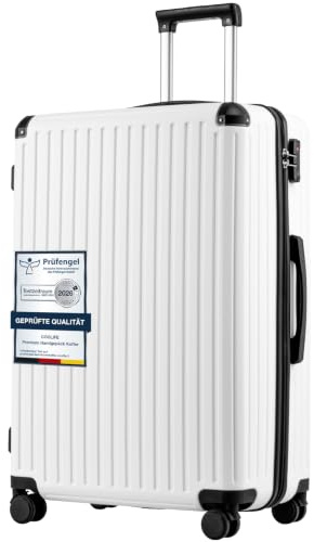 COOLIFE Großer Koffer Hartschalen Hartschalenkoffer, ABS+PC, 75.5cm XL | Hartschalenkoffer Groß mit TSA-Schloss Teleskopgriff und 4 Zwillingsrollen, Trolley-Koffer für Langreise / Langstreckenreise