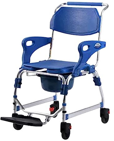 MaGiLL Toilettenstuhl mit Rädern für ältere Menschen, spezieller Badestuhl, mobiler Toilettenstuhl, Transporttoilettenstuhl mit Rädern, belastbar 150 kg (E) (C)