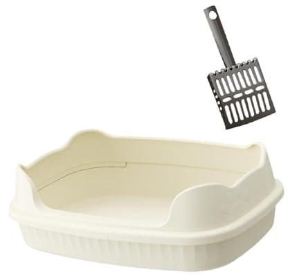 ＡＷＨＡＯ Offene Katzentoilette Katzentoilette Katzentoilette Spritzwassergeschützte Katzentoilette Katzentoilette, Weiß