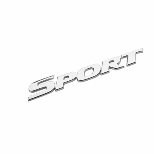 DDHHBH Auto Emblem Abzeichen Aufkleber für Cupra Ateca,3D Logo Metal Dekoration Schriftzug Karosserie Kofferraum Selbstklebend Sport Buchstaben Auto Zubehör,Silver-Sport