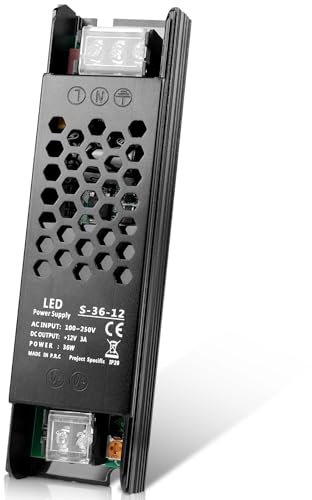 InShareplus LED Trafo 12V 36W 3A, Schlankes LED-Netzteil AC 230V zu 12V DC Adapter, Konstante Spannung Netzteil 12V für Streifen Schrankleuchten, Lampen und Innenlampen.