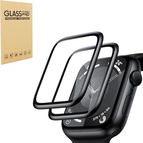 2 pezzi 3D Curved Edge Screen Protector compatibile con Apple Watch 45mm Serie 9 8 7 [Nuova versione] Soft HD Transparent TPU Protective Film Anti-Scratch Touch Sensitive Full Cover