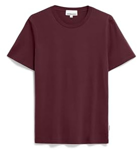 ARMEDANGELS Herren Regular T-Shirt aus Bio-Baumwolle JAAMES Regular Fit Cranberry Juice L