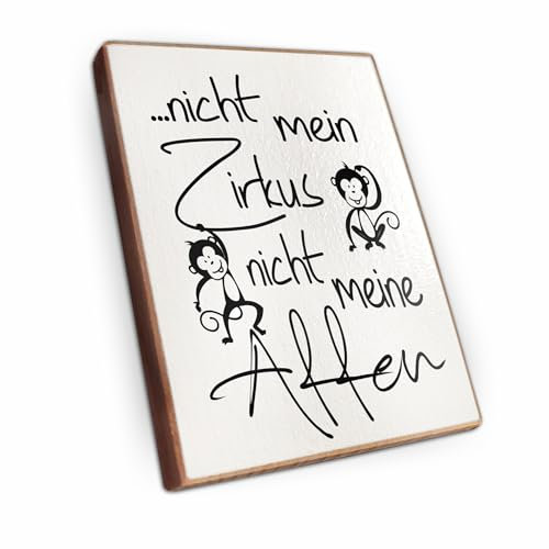 Magnet aus Buchenholz Kühlschrankmagnete mit Sprüchen (Nicht Mein Zirkus)