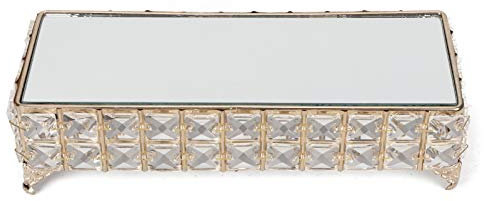 Soporte Rectangular de Metal para Tartas, Soporte de Cristal para Magdalenas, Soporte para Postre, Plato, Bandeja de Postres de Fruta para Boda, Fiesta de Cumpleaños