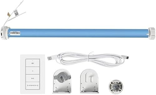 Matter Thread - Persiana enrollable inteligente con motor recargable, funciona con pilas, funciona con tubo enrollable de 38 mm, compatible con Apple, Google Assistant (motor con control remoto de 1