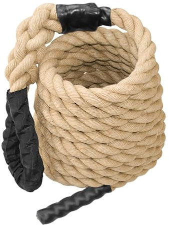 Qianly Kletterseil für Das Fitnessstudio, Trainingsseil Aus Jute, 3,8 cm Durchmesser für Übungen, 3 Meter