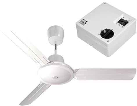 GASFRIGO - Ventilatore da soffitto 61753 Nordik Evolution R 160/60 Bianco + comandi da muro SCRR5 (61753 + 12963)