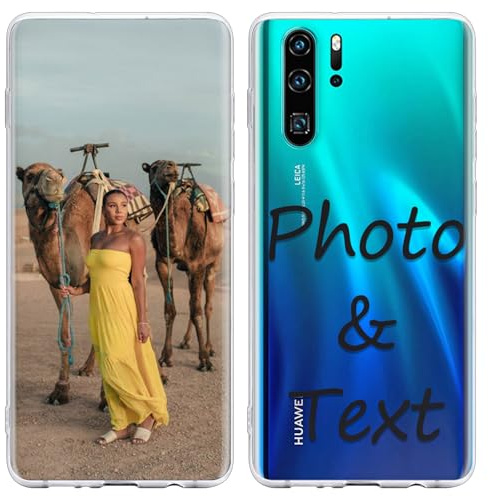 Kivlclri Personalisierte Handyhülle für Huawei P30 Pro 6,47'', Personalisiert Hülle mit Selbst Gestalten mit Eigenem Bild Foto Schutzhülle, Individuelle Design Case für Huawei P30 Pro,transparent
