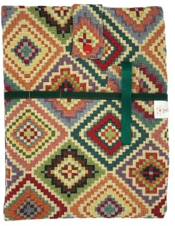 Funda Tablet de 9 a 11 pulgadas – Funda Libro Lectura – Funda Acolchada con Bolsillos – Bolsa Tablet con Cierre de Botón – Protector para iPad,Kindle,Libros,Cuadernos – Hecho a Mano (Mosaico)