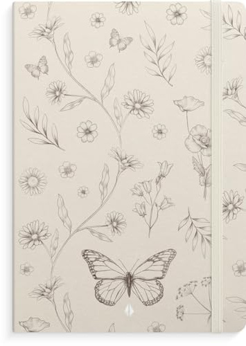 Burde Notizbuch Deluxe A5 Butterfly: Liniert, Gummiband-Verschluß.