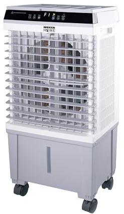 Techni Home - Enfriador de aire evaporativo portátil 3 en 1, aire acondicionado, humidificador, ventilador de 3 velocidades, enfriador de pantano con tanque de 5.3 galones, 4 paquetes de hielo