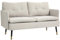 HOMCOM Divano 2 Posti in Tessuto Effetto Lino con Braccioli e Cuscini Imbottiti, Divanetto 2 Posti Moderno con Gambe in Acciaio, per Ufficio, Soggiorno, Salotto e Camera da Letto, 139x68x80 cm, Crema