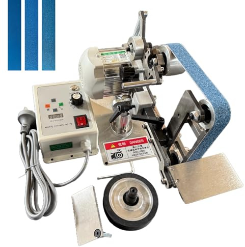 Belt Grinder Sander, 30 x 1-Inch Variable Speed Belt Polisher with VFD, 110V 550W Electric Grinding Machine with 2 Grinding Moulds & 3 PCS Sanding Belts for Metalworking, Knife Making