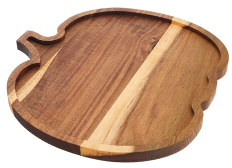 CHICAMPERA Pumpkin Tray Snack Cheese Halloween Serving Platter Pumpkin Shaped Serving Dish Thanksgiving Pumpkin Serving Tray Bread Cutting Serving Board Rustic Pumpkin Dish Wooden Light Brown