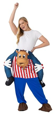 Blues Group Officially Licensed Bully Costume – Bullseye TV Show | Hilarious Ride-On Fancy Dress Outfit – One Size Fits Most Adults