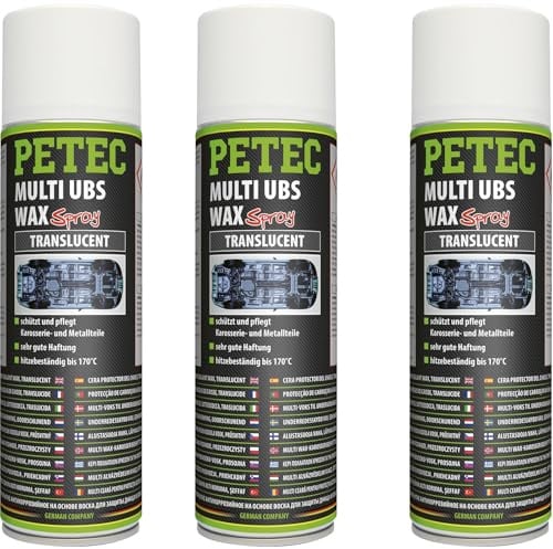 PETEC 3x 73450 Unterbodenschutz (500 ml) | 3x 73450, 500 Ml, Multi Ubs Wax Spray, translucent