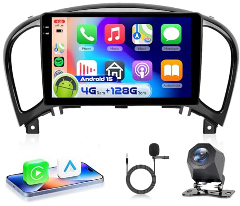 4G 128G VECHTEL 9 Bluetooth-Autoradio für Nissan Juke J15 2010-2019/ YF15 Infiniti ESQ 2011-2017 Carplay Android Auto,Android 15,EQ,WiFi GPS,Mirror Link,RDS/FM Radio 2 Din mit AHD Rückfahrkamera