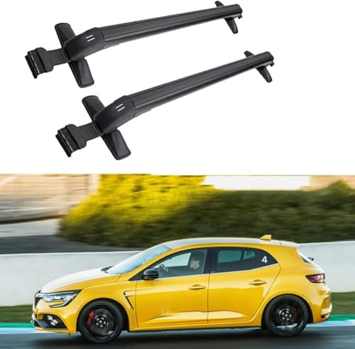 ZKNing Auto Dachgepäckträger Für Renault Megane Hatchback 4 Door Sedan Dachträger Grundtäger Dachbalkens Dach Schiene Rack Riegel Kreuz Bars Abschließbar Aluminium Legierung GepackträGer