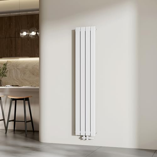 EMKE Radiatore ad Acqua 160 x 30,4 cm,Bianco Lucido,501 W,7 m²