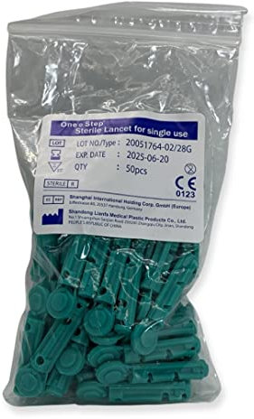 100 x One Step Lanzetten 23 G I Sterile Einweglanzetten I Blutlanzetten I Sicherheitslanzetten für Blutentnahme I Blutzuckermessung I Passend für alle gängigen Stechhilfen