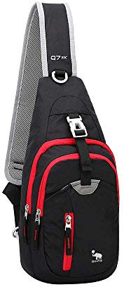 OIWAS Brusttasche Herren und Damen Schultertasche Umhängetaschen Klein Männer Tasche für Outdoor Fotografie Wandern Fahrrad Motorrad Schwarz