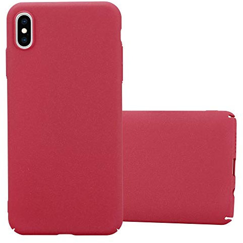 Cadorabo Hülle kompatibel mit Apple iPhone XS MAX Schutzhülle TPU Silikon Case Frost Design Anti Rutsch Slim Kratzfest Stabiles Hardcase mit Rundumschutz Case Hülle für iPhone XS MAX in Rot