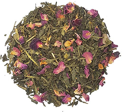 Simpli-Special Sencha Kyoto Cherry Rose Green Loose Leaf Tea 50g in Resealable Pouch | Cherry Flavoured Japanese Sencha Style Tea | Green Tea Leaves with Rose Petals & Cherry | Loose Green Tea