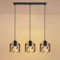iDEGU 3-flammig Hängelampe Vintage Lampe im Industrie Design Sechseckiger Käfig-Lampenschirm aus Metall E27 Deckenleuchte Retro Pendelleuchte für Esszimmer, Schlafzimmer, Küche (Balken, Schwarz)