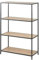 Selsey Seaford - Regal/Bücherregal mit 4 Ebenen - Schwarz/Eiche - Industrial-Style - 114 cm hoch