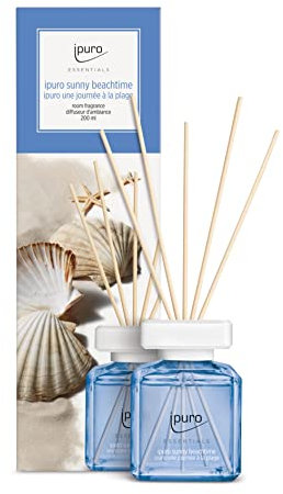 ipuro - erfrischender ipuro sunny beachtime Raumduft - dezenter Raumerfrischer mit spritzigen & frischen Noten - stilvoller Lufterfrischer in der Wohnung für ein puristisches Dufterlebnis 200 ml