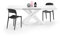 MOBILI FIVER, Mesa Extensible Emma 140(220) x90 cm, Color Cemento Blanco con Patas Cruzadas Blancas, para 6-10 Personas, Mesa Extensible de Comedor, Mesa Cocina, Salon, Made In Italy