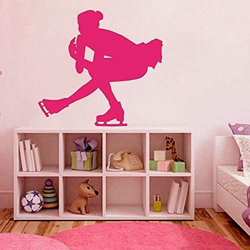 Vinyl Aufkleber Sport Eiskunstlauf Club Tanzen Eislaufen Wandtattoo Eiskunstlauf Schule Dekoration 42X42Cm