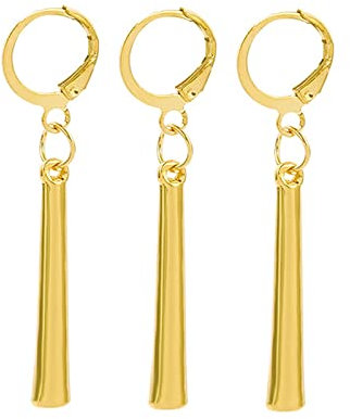 Zaky 3 Stück One P. Zoro Ohrringe Gold - Anime Cosplay Ohrclip Zubehör - Vertical Bar Dangle Ohrschmuck