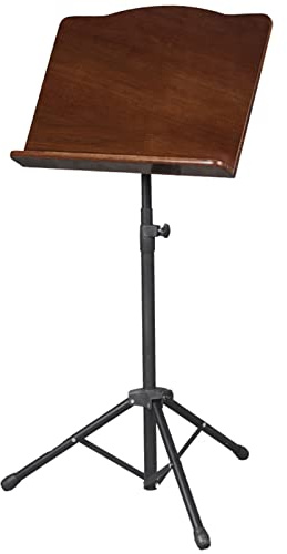 MLYY Notenständer Notenpult Tragbar Musikhalter für Kinder Musiker Männer, Holz Metall Ipad Aufbewahrungsregal Stativ, Konzertkirchenschule, 31-67 Höhenverstellbar (Color : Brown)