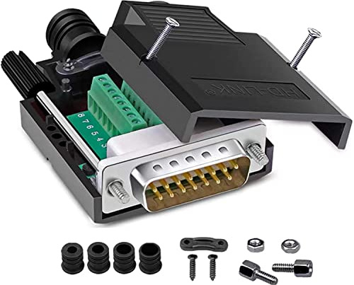 PENGLIN Connecteur Mâle DB15 sans Soudure | 2 rangées de 15 broches RS232 D-SUB Adaptateur série